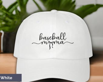 Embroidered Baseball Mama Hat, Bow Baseball Mom Hat, Ball Mom Birthday Gift for Baseball Fan, Game Day Adjustable Cap for School Sports Mom