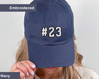 Embroidered Varsity Number Hat, Custom Baseball Mom Hats, Player Number Hat Gift for Girlfriend, Team Gift for Game Day Hat, Adjustable Cap