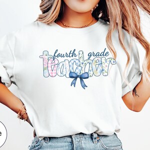Fourth Grade Teacher Shirt Comfort Colors, Coquette 4th Grade Teacher Shirt, Fourth Grade Team Tshirt, Grade Level Teacher Group T-Shirts