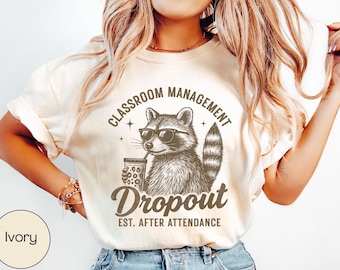 Funny Teacher Shirt Comfort Colors, Raccoon Teacher Tshirt, Vintage Feral Raccoon Tee, Feral Teacher Shirt, Back to School Tee Fourth Grade