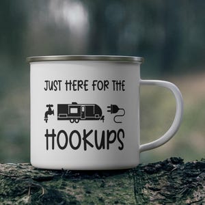 Funny Camping Mug for RV Camper, Camping Gifts for Men, Funny RV Gifts for Husband, Retirement Gift for Coworker, Enamel Camping Coffee Mug