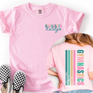 Custom Girls Gymnastics Shirt, Gymnastics Birthday Gift, Personalized Name Gymnastics Tee, Gymnast Gift for Girls, Mom Competition Day Coach