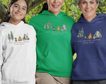 Custom Troop Scout Shirt with Troop Number, Troop TShirts for Scout Mom, Cookie Mom Shirts, Troop Leader T-Shirt for Camping Youth Group Tee