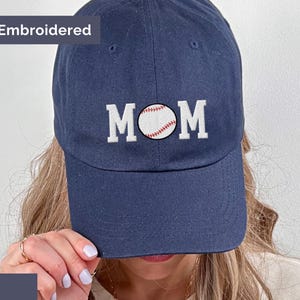 Embroidered Baseball Mom Hat, Baseball Gift for Mom Birthday, Adjustable Baseball Cap for Game Day, Baseball Mom Gift, Sports Team Mom Gift