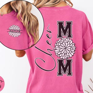 Custom Cheer Mom Shirt Comfort Colors Cheer Shirt for Mom Game Day Tee, Cheer T-shirt with Name Cheer Mom Gift for Birthday Cheer Mom Tshirt