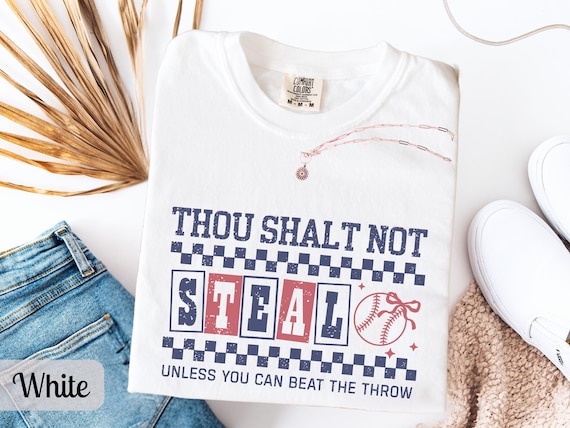 Funny Baseball Shirt Comfort Colors Baseball Mom Shirt, Womens Game Day Tee, Thou Shalt Not Steal Softball Shirt, Baseball Fan Gift for Her