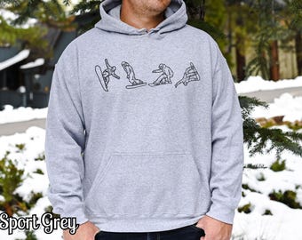 Mens Snowboarding Sweatshirt, Snowboard Hoodie, Snow Boarding Gift for Boyfriend, Winter Sports Gift for Snowboarder, Christmas Gift for Him