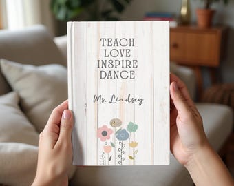 Diario personalizado para profesor de danza, regalo personalizado para profesor de danza, cuaderno de espiral, regalo para recital de danza, regalo de agradecimiento para entrenador de danza, regalo para estudio de danza