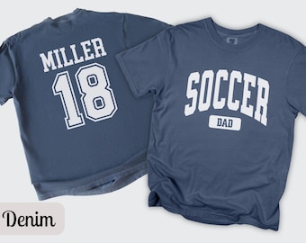 Custom Soccer Dad Shirt Personalized Soccer Dad Tshirt with Kids Name and Number Sports Dad Tee for Game Day Senior Dad T-Shirt
