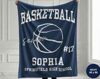 Custom Basketball Blanket Senior Basketball Gift for Senior Night Basketball Coach Gift from Team Girls Basketball Team Gift for Players