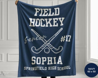 Custom Field Hockey Blanket for Girls Senior Field Hockey Gift for Senior Night Coach Gift from Team Girls Field Hockey Team Gift for Player