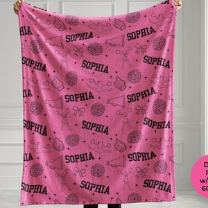 Custom Cheer Blanket Personalized Cheer Gift for Cheerleaders, Competitive Cheer Birthday Gift for Girls Cheer Room Decor Throw Blanket