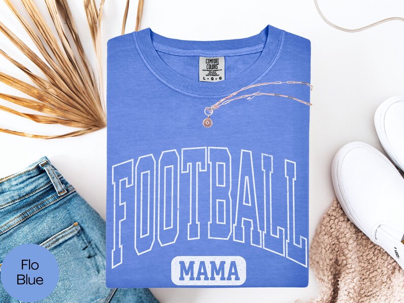 Custom Football Mom Tshirt Comfort Colors, Personalized Football Mama Shirt with Name on Back, Mom Game Day Tee Sports Mom Gift for Team Mom bild 8