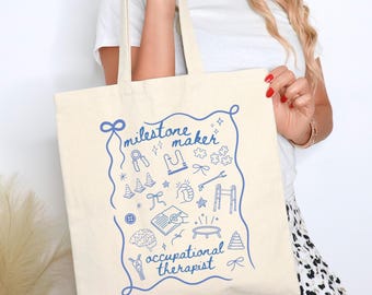 Occupational Therapist Tote Bag, OT Gift for Therapist, Occupational Therapy Tote Bag, OT Teacher Gift, Reusable Canvas Bag Thank You Gift