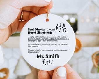 Adorno de director de banda personalizado, regalo personalizado para profesor de banda, definición de director de banda, regalo de banda de música, recuerdo de cerámica de director musical