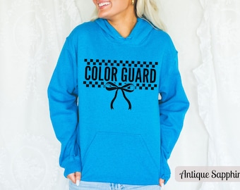 Retro Color Guard Hoodie, Color Guard Sweatshirt for Marching Band Flag Team, Color Guard Bow Shirt, Coquette Winter Guard Crewneck Sweater