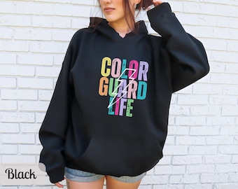 Retro Color Guard Hoodie, Winter Guard Sweatshirt Colorguard Gift, Color Guard Life Crewneck Sweater for Instructor, Color Guard Mom Shirt