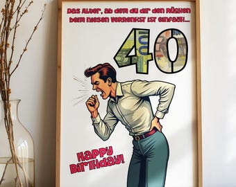 Cadeau d'anniversaire pour 40 ans | Réalisateur de vœux | Cadeau de dernière minute à imprimer | Téléchargement PDF instantané | Cadeau d'anniversaire amusant