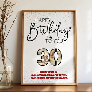 Cash gift for 30th birthdays for men and women | Wish-fulfilling gift | Last-minute gift to print | PDF download | funny birthday gift