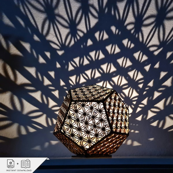 Kreative DIY 3D Lebensblume Schattenlampe für deine selbstgemachte Gemütlichkeit am 3D Drucker STL Dodekaeder erleuchte dein Zuhause