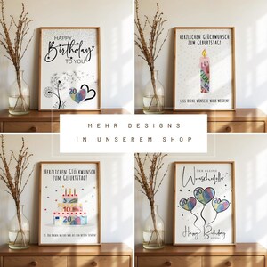 Printable Geldgeschenk Geburtstag im modernen Design. Digitale Geburtstagskarte zum Ausdrucken als Bilderrahmen Geldgeschenk, ideal für Bastelfans, spontane Last-Minute-Geschenke und stilvolle geburtstagsgeschenk digital Lösungen.