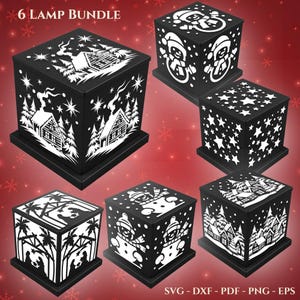 Plotterbestand Kerstmis | Snijsjabloon lantaarn | Knutselsjabloon | Theelichtlamp | plotbestand | Lasercut | SVG | DXF | Pdf | Lantaarn bundel