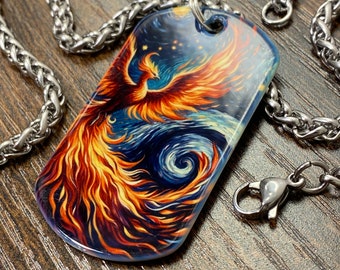 Space Phoenix | Stainless Steel Sublimated Dog Tag