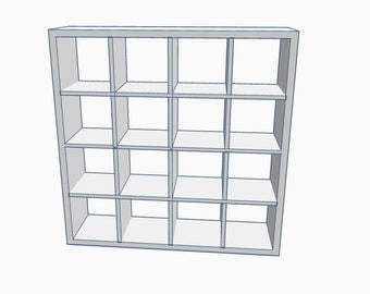 Digital STL file for 3d printing- 1:12 Miniature 4X4 Ikea Kallax style shelving unit for dollhouse or diorama