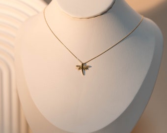 14K Gold Necklace | Gold Flying Pendant | Personalized Jewelry | Delicate 14K Gold Necklace | Custom Jewelry Design | Gift for Her