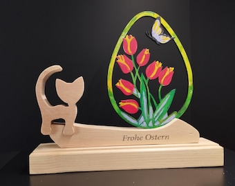 O-7Oster Deko bemalt aus Zirbenholz