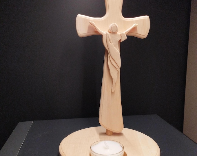 Großes Zirbenholz Kreuz mit Jesus | Handgemachtes Holzkreuz XXL | Wandkreuz Holz Geschenk | Taufe Kommunion Konfirmation | Österreich