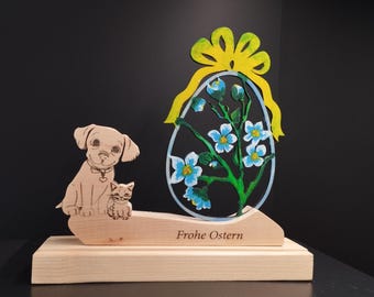O-5 Oster Deko bemalt aus Zirbenholz