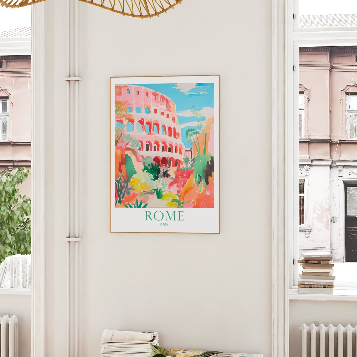 Rome Travel Print | Rome Travel Illustration Wall Art | Colosseum ...