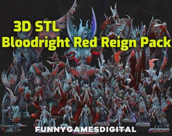 3D STL PACK | Bloodright Red Reign Miniatures Pack | Stl File | Miniatures | Stl Miniatures | Stl pack | stl
