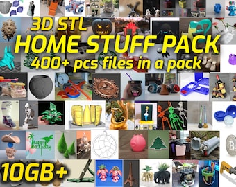 3D STL Home Stuff Pack  400+ pcs models in a pack  10GB+ ''3D'', ''pack''