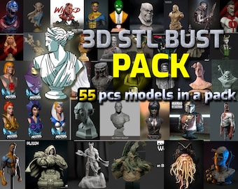 3D STL Bust Pack  55 pcs models in a pack Bestsellers Models
