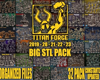 Titan Forge Big STL Releases Pack Miniatures Pack | Tabletop Miniatures | RPG Miniatures | DnD Miniatures Pack |stl | 3D Print File STL File
