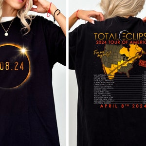 Total Solar Eclipse 2024 Shirt, April 8 2024 Shirt, Solar Eclipse Twice In A Lifetime 2024 Shirt, Path of Totality Tee,Eclipse Souvenir Gift
