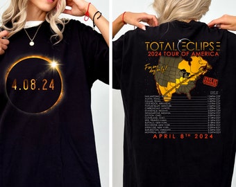 Total Solar Eclipse 2024 Shirt, April 8 2024 Shirt, Solar Eclipse Twice In A Lifetime 2024 Shirt, Path of Totality Tee,Eclipse Souvenir Gift