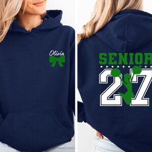 Senior 2027 Cheer Sweatshirt, Custom Senior 2027 Sweater, Graduation 2027 Hoodie,Senior Cheer Gift,Custom Name Graduation Gift,Class Of 27 image 8