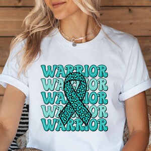 Ovarian Cancer Shirt, Teal Ribbon T-Shirt, Ovarian Cancer Awareness Shirt, In September We Wear Teal Tee, Ovarian Cancer Warrior T-Shirt