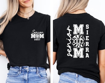 Custom Senior 2027 Mom Shirt, Graduation 2027 Cheer Mom Shirt, Cheer Mom with Name Shirt, Senior Mom Shirt, Class Of 27
