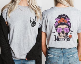 Momster Halloween Shirt, Momster Shirt, Halloween Mom Shirt, Spooky Mama T-Shirt, Halloween Shirts for Women, Funny Halloween Party Shirt
