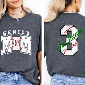 Senior Baseball Mom T-Shirt, Custom Senior Baseball Mom Shirt,Personalized Baseball Gift for Mom, Baseball Mom Gift,Senior Class of 2026 Tee image 3