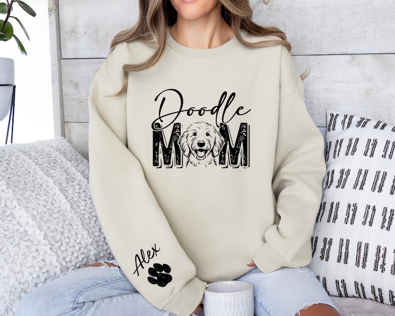 Goldendoodle Custom Sweatshirt, Doodle Mom Sweater, Goldendoodle hoodie, Golden Doodle mom, Golden Doodle Gifts, Personalized Dog Sweater image 4