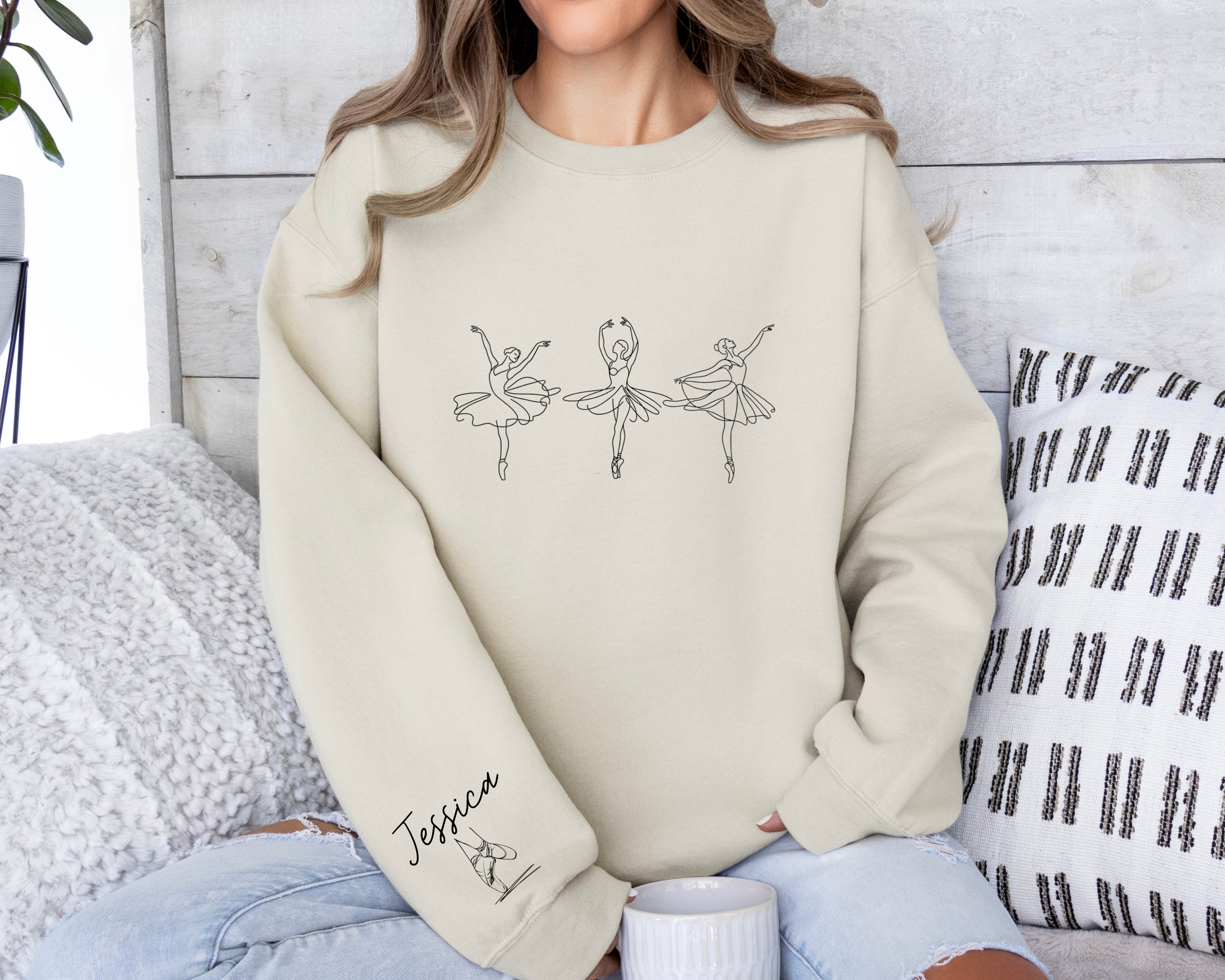 Personalized Name Ballet Sweatshirt, Custom Ballerina T-Shirt, Ballerina Tee, Dance Teacher Gift, Dance Mom Crewneck, Gift for Dancer