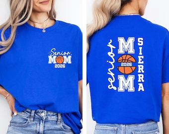 Senior Basketball Mom T-Shirt, Personalized Basketball Mom Shirt, Basketball Mom Shirt With Kids Name , Senior Mom Shirt ,Class of 2026 Tee