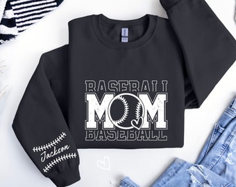 Custom Baseball Mom Sweatshirt, Personalized Baseball Gift for Mom, Mothers day Gift For Baseball Mom, Custom Mom Sweater, Baseball Mom Gift