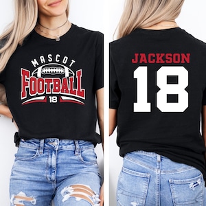 Custom Football Shirt, Football Team Name and Number T-Shirt, Football Mascot Shirt, Football Mom Shirt, Custom Team Colors Shirt