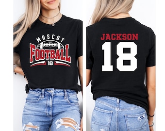 Custom Football Shirt, Football Team Name and Number T-Shirt, Football Mascot Shirt, Football Mom Shirt, Custom Team Colors Shirt